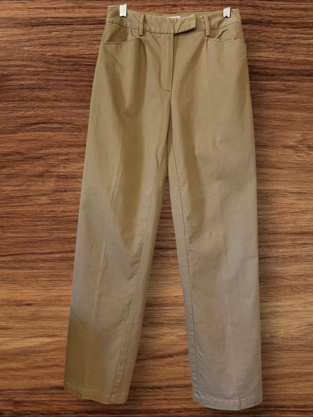 Talbots Khaki Straight Leg Pants Women's Size 4 Stretch Cotton Career Casual